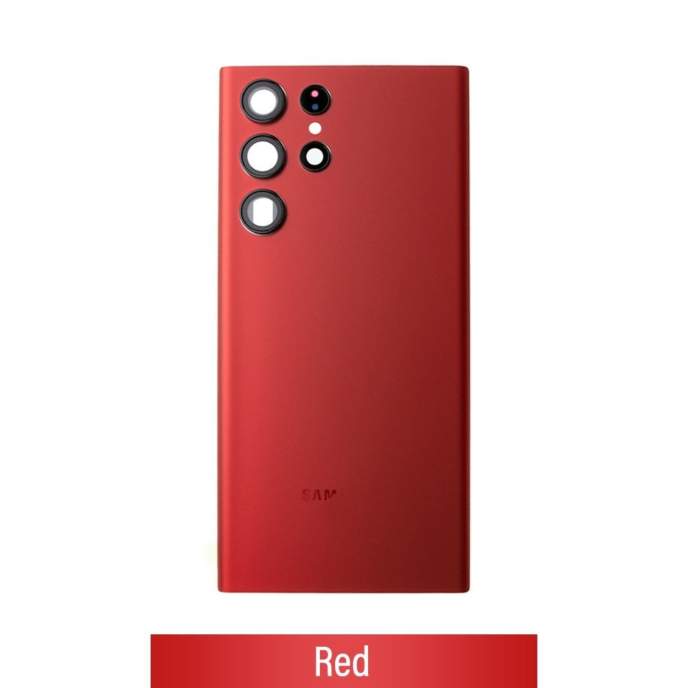 Red Rear Cover Glass For Samsung Galaxy S22 Ultra S908B-Red Red Rear Cover Glass For Samsung Galaxy S22 Ultra S908B-Red